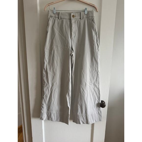 SPANX Pants - SPANX Stretch Twill Wide Leg Crop Pants in Soft Khaki - Size Large
